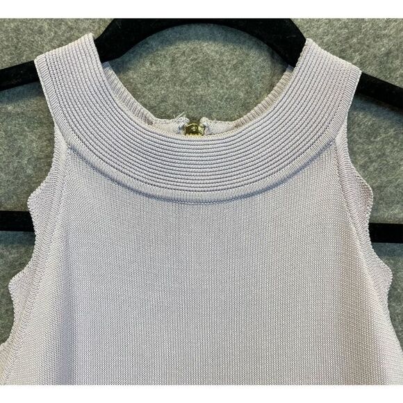 ELIZA J Scalloped Fit & Flare Sweater Dress Size XS Lilac Mini Sleeveless Spring - Picture 4 of 15